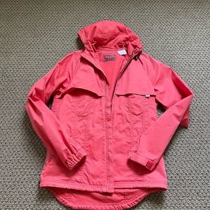 Levi pink rain jacket size small hoodie anorak jacket bike jacket